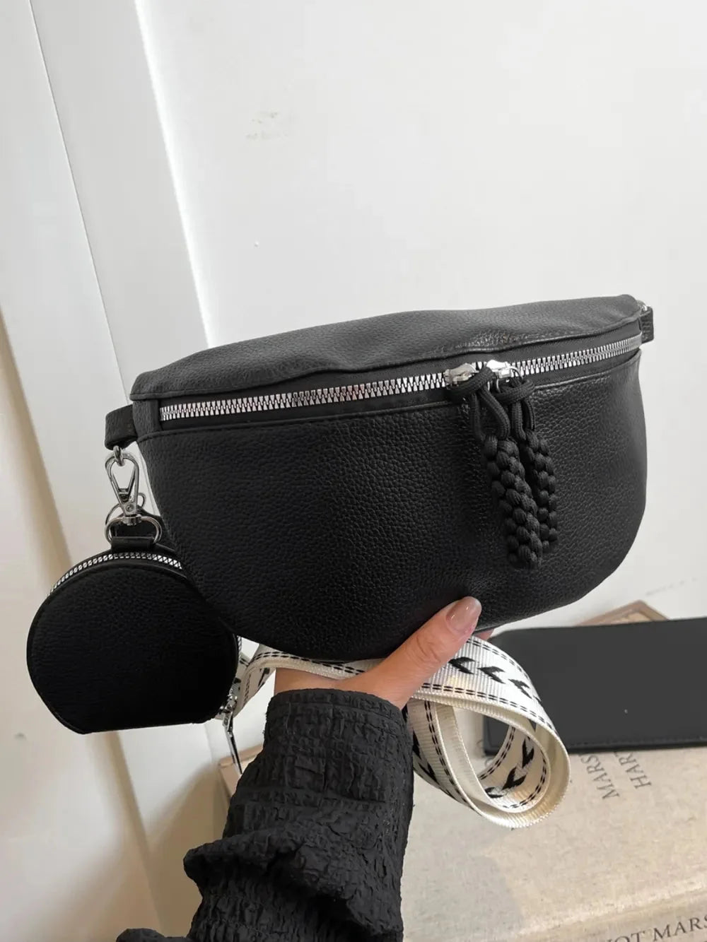 Brown PU Leather Crossbody Bag with Coin Purse