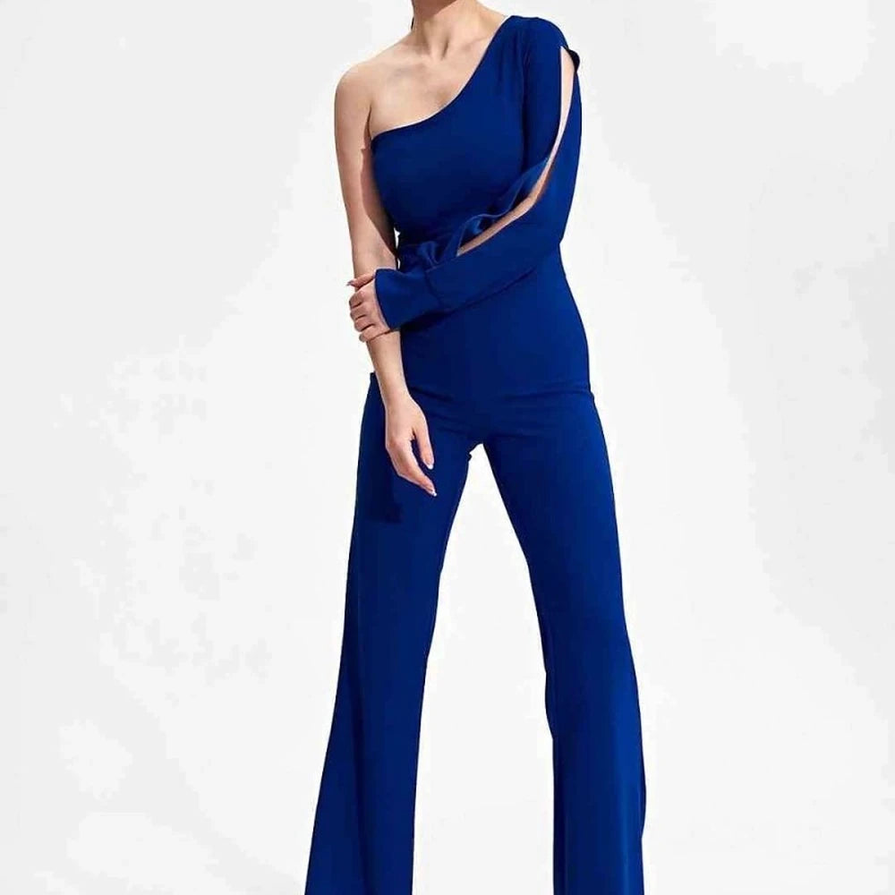 Polyester Spandex Wide Leg Jumpsuit