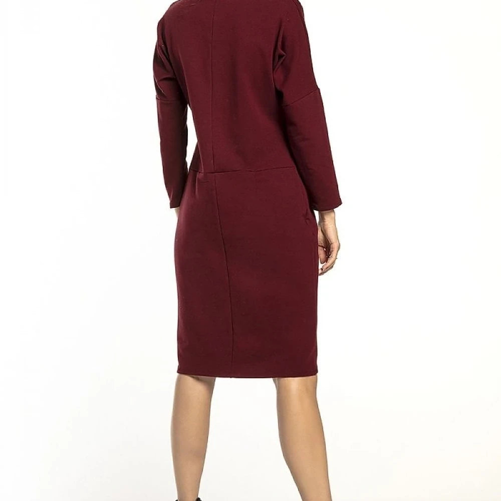 Loose Knit Turtleneck Long Sleeve Dress