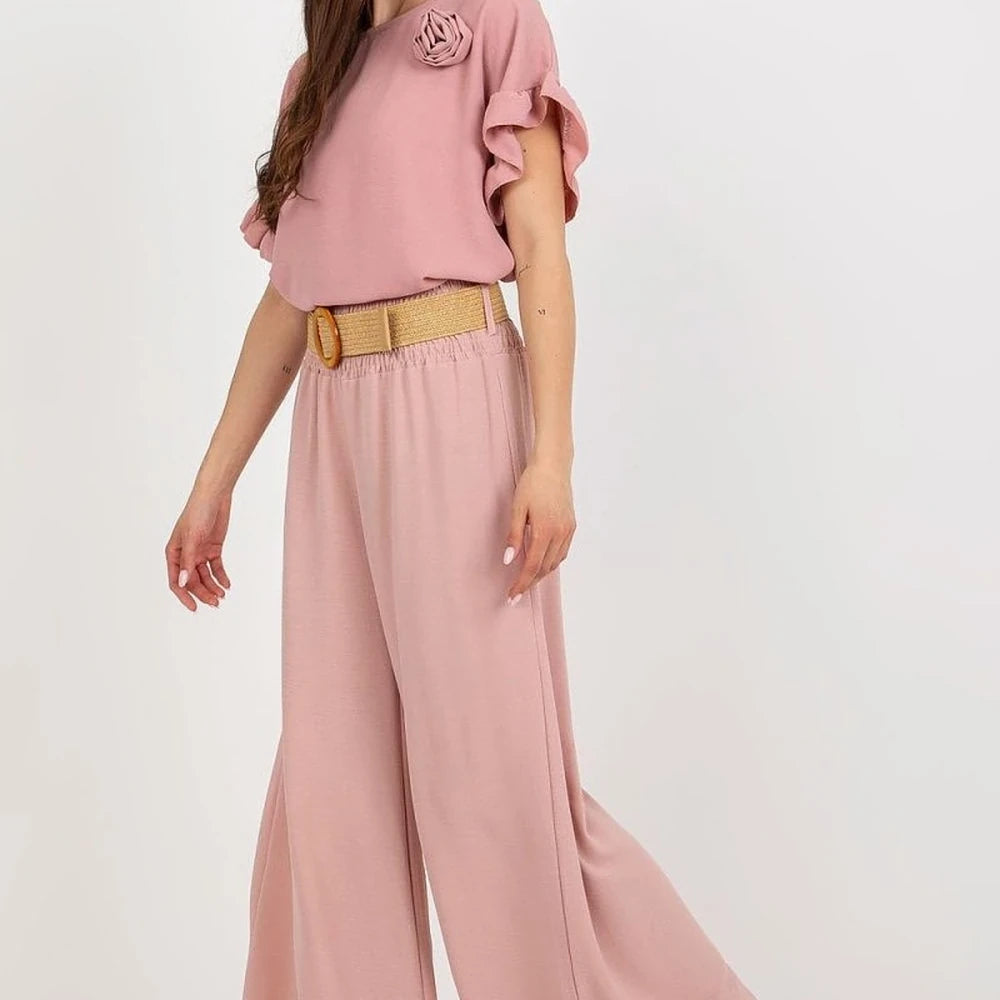 Women's Wide Leg High Rise Trousers