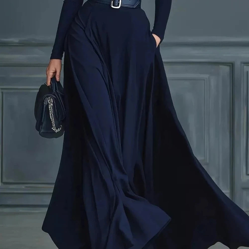 Turtleneck Long Sleeve Maxi Dress