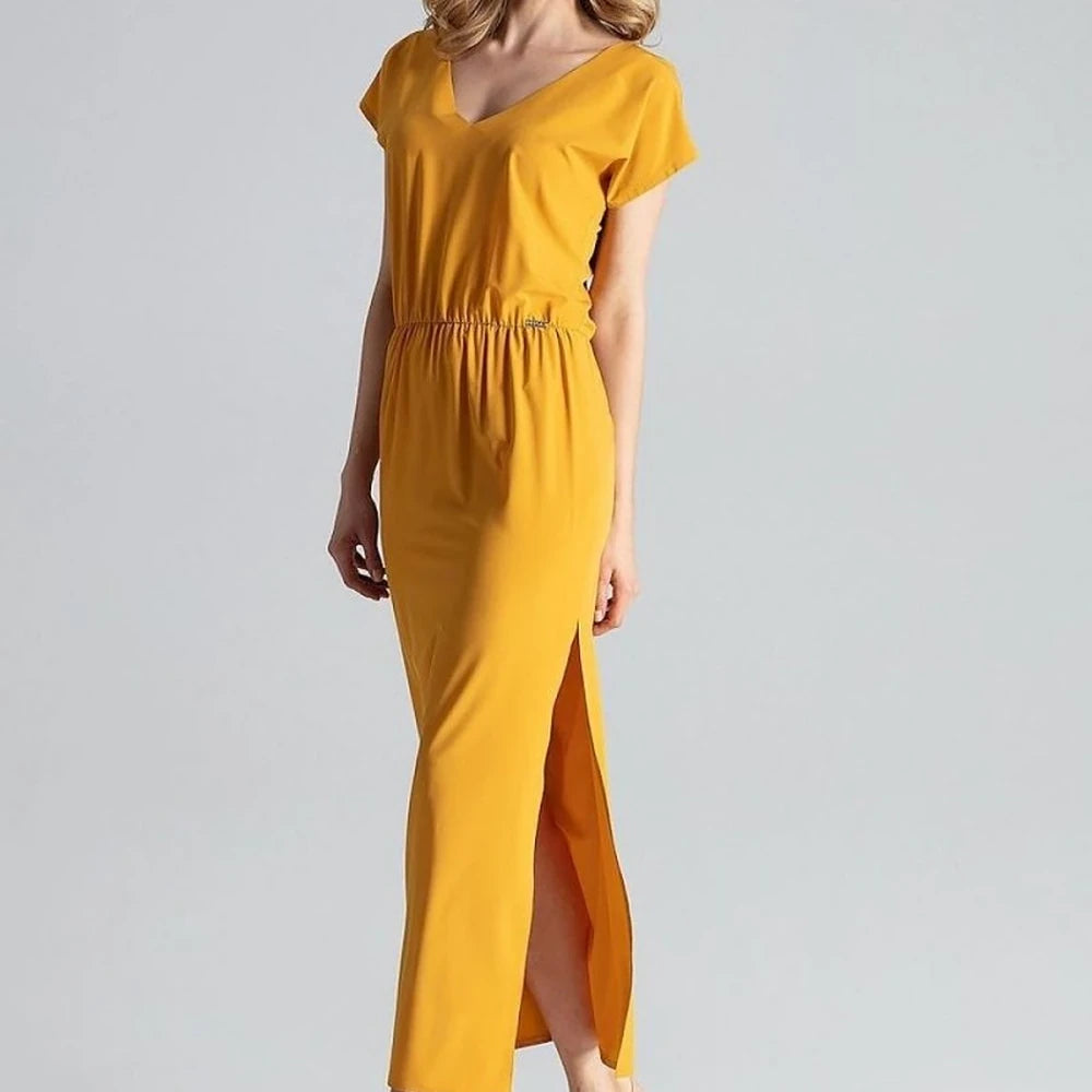 Light Maxi Dress with V-Neck