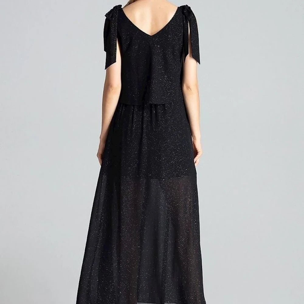 Navy Blue Sleeveless Maxi Dress with Slit