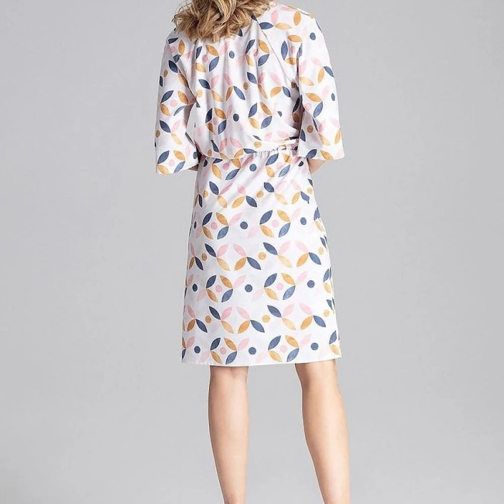 Yellow Knee-Length Dress with Elastic Waist