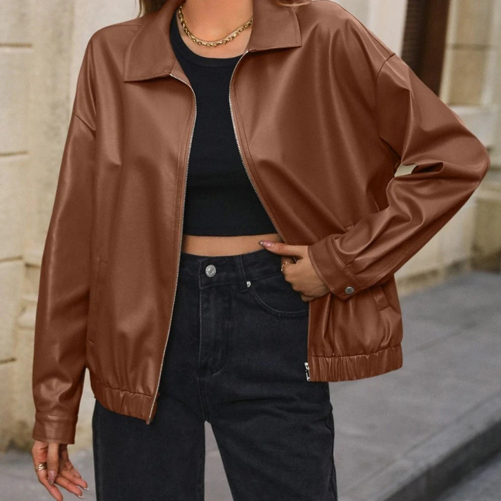 Collared Zip Up Jacket with Pockets