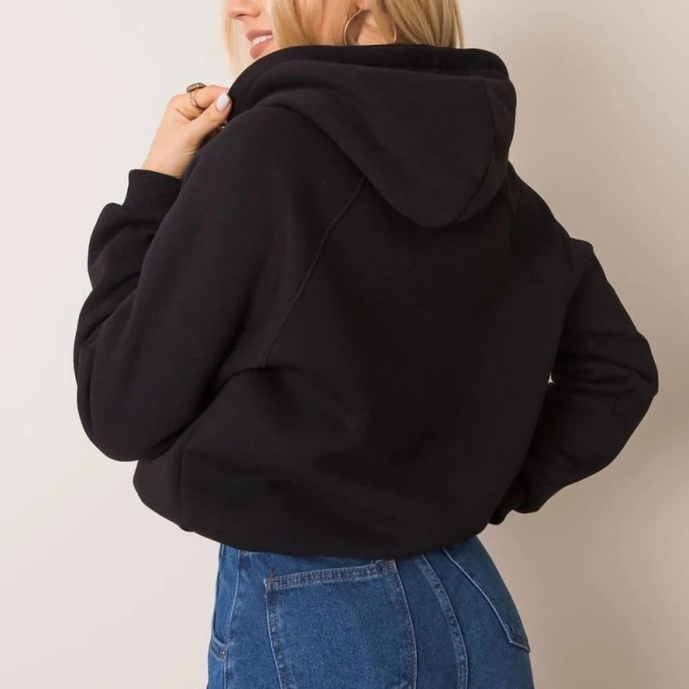 Hooded Tie-Bottom Sweatshirt