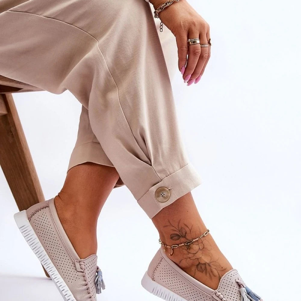 Women's Leather Moccasins with Tassels