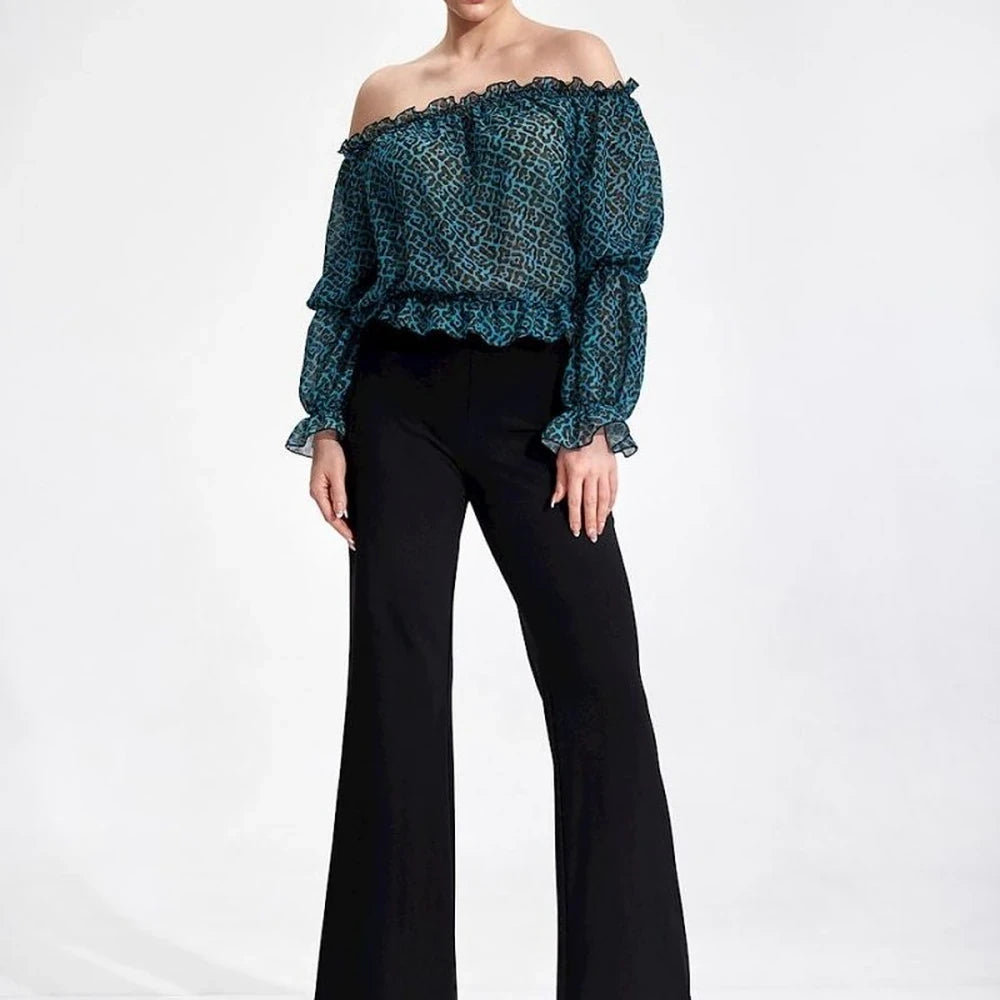 Bell-Bottomed Stretchy Trousers
