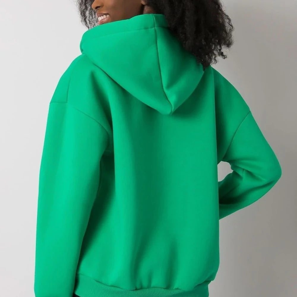 Zippered Hooded Sweatshirt with Pockets