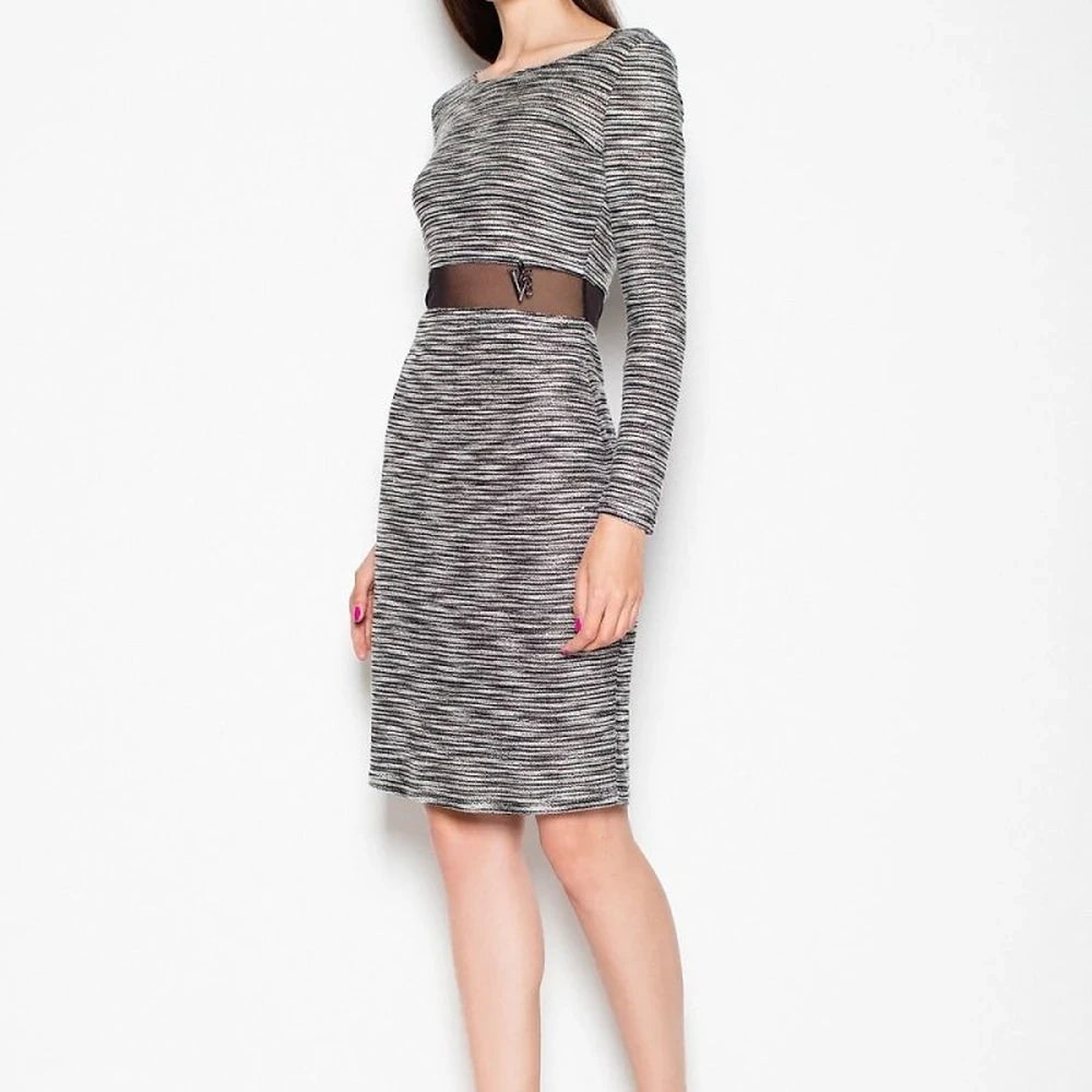 Knitted Daydress with Transparent Waist Belt