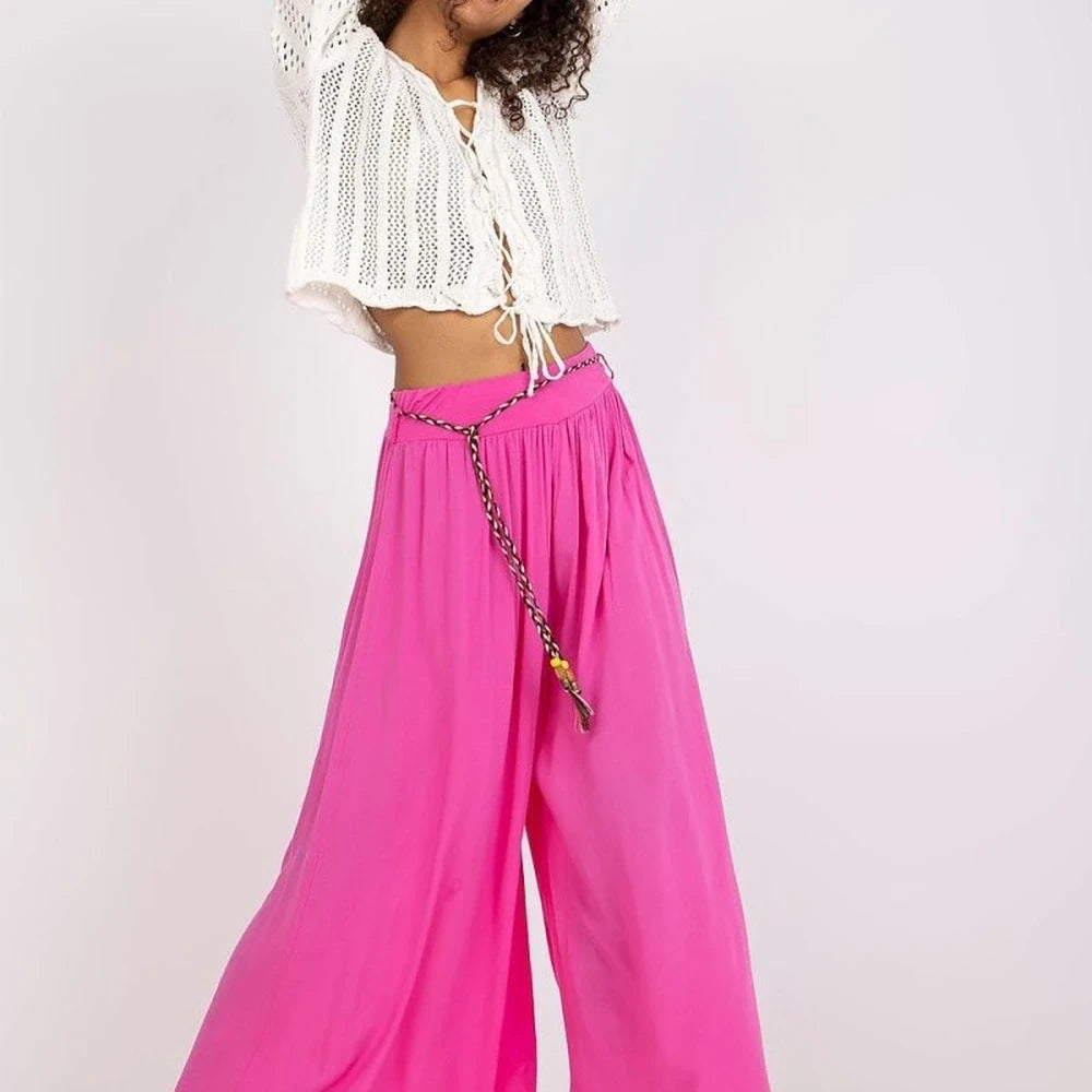 High-Waisted Wide-Leg Trousers