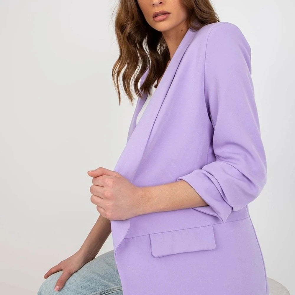 Women's Lined 3/4 Sleeve Unbuttoned Jacket