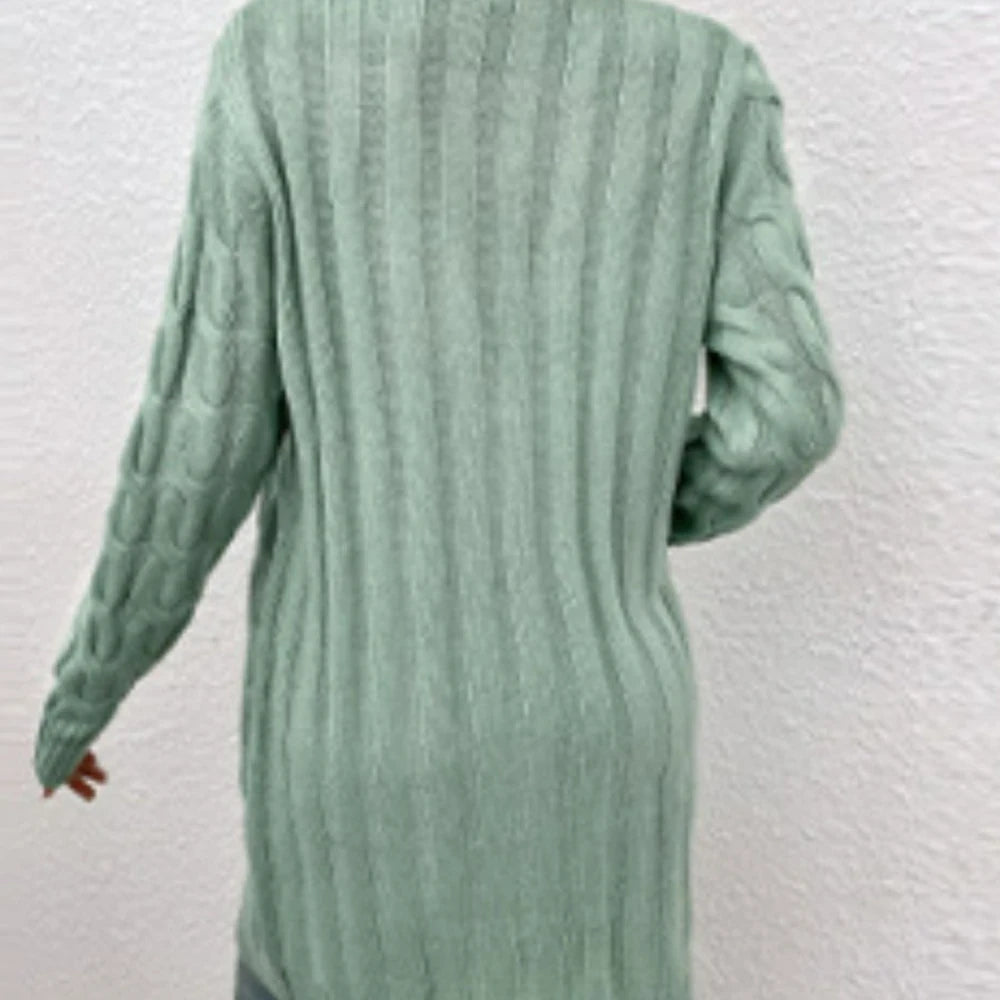 Cable-Knit Button Down Cardigan with Pockets