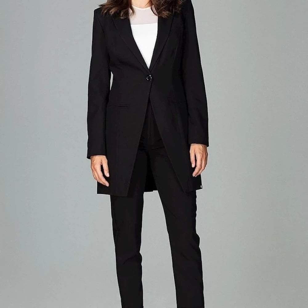 Jacket with Button Fastening and Side Pockets