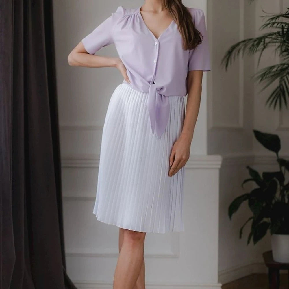 Short Sleeve Heart Neck Shirt