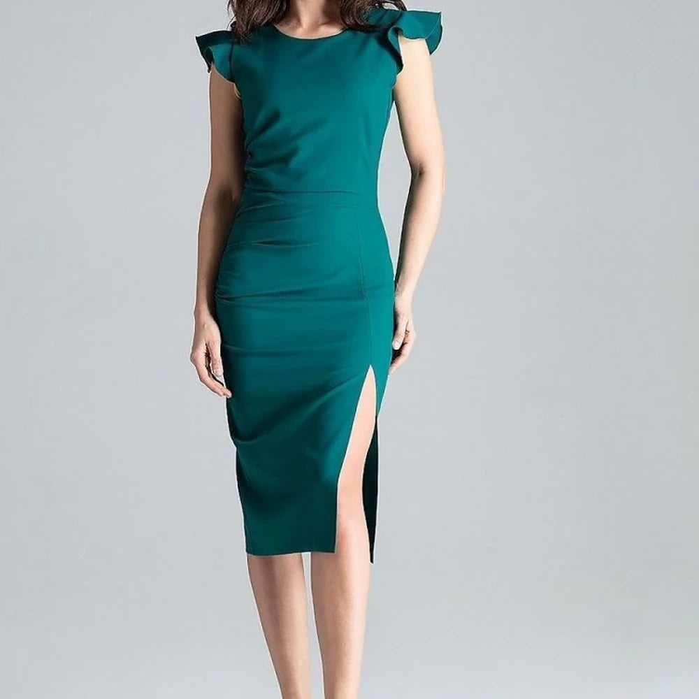 Knee-Length Cocktail Dress with Slit