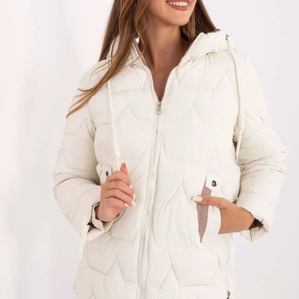 Quilted Detachable Hood Down Jacket
