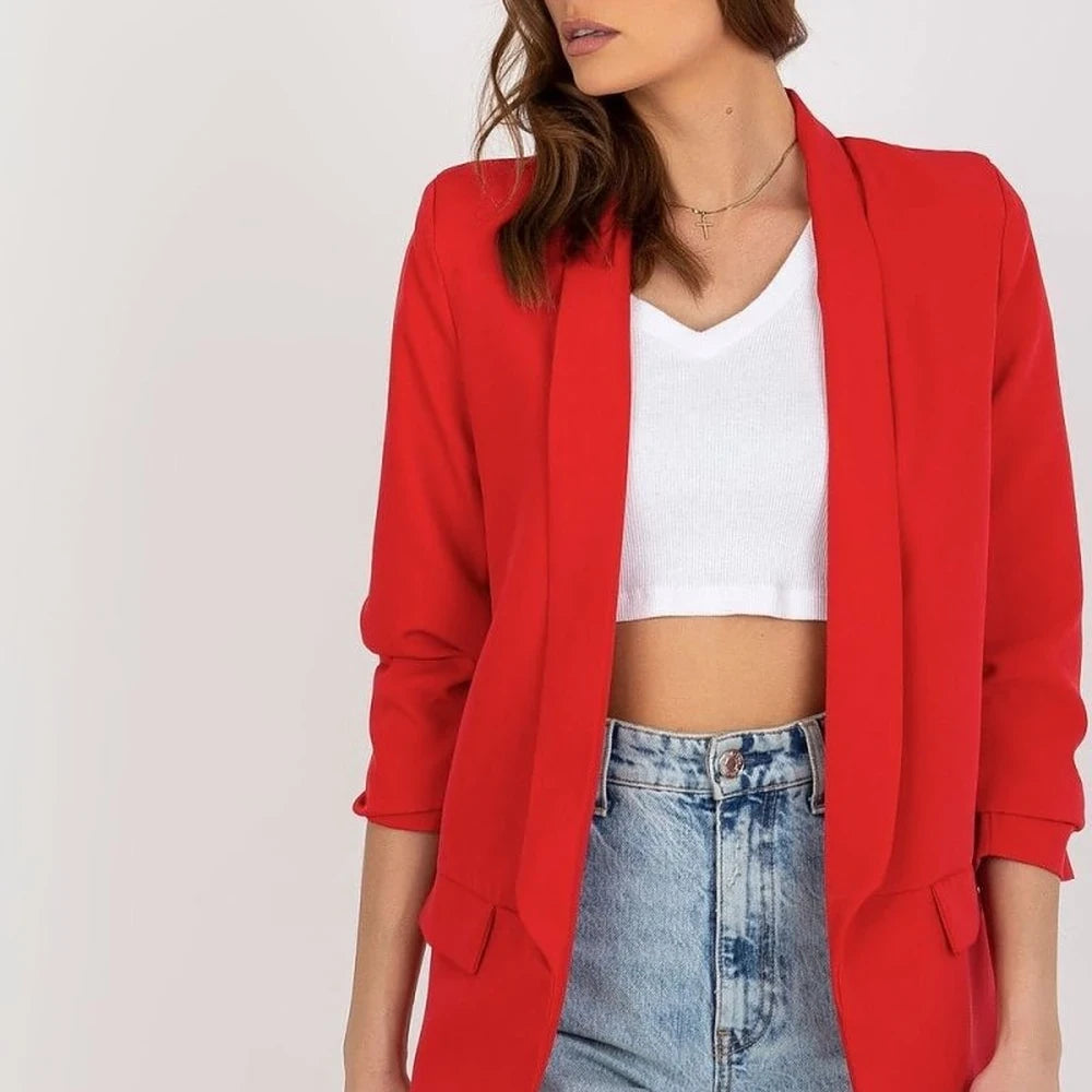 Women's Lined 3/4 Sleeve Unbuttoned Jacket