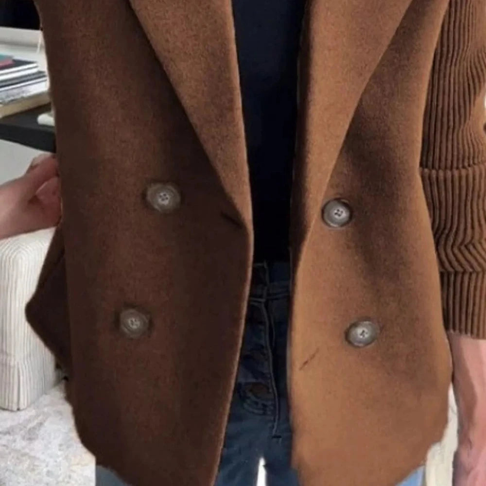 Women's Wool Blend Double-Breasted Blazer