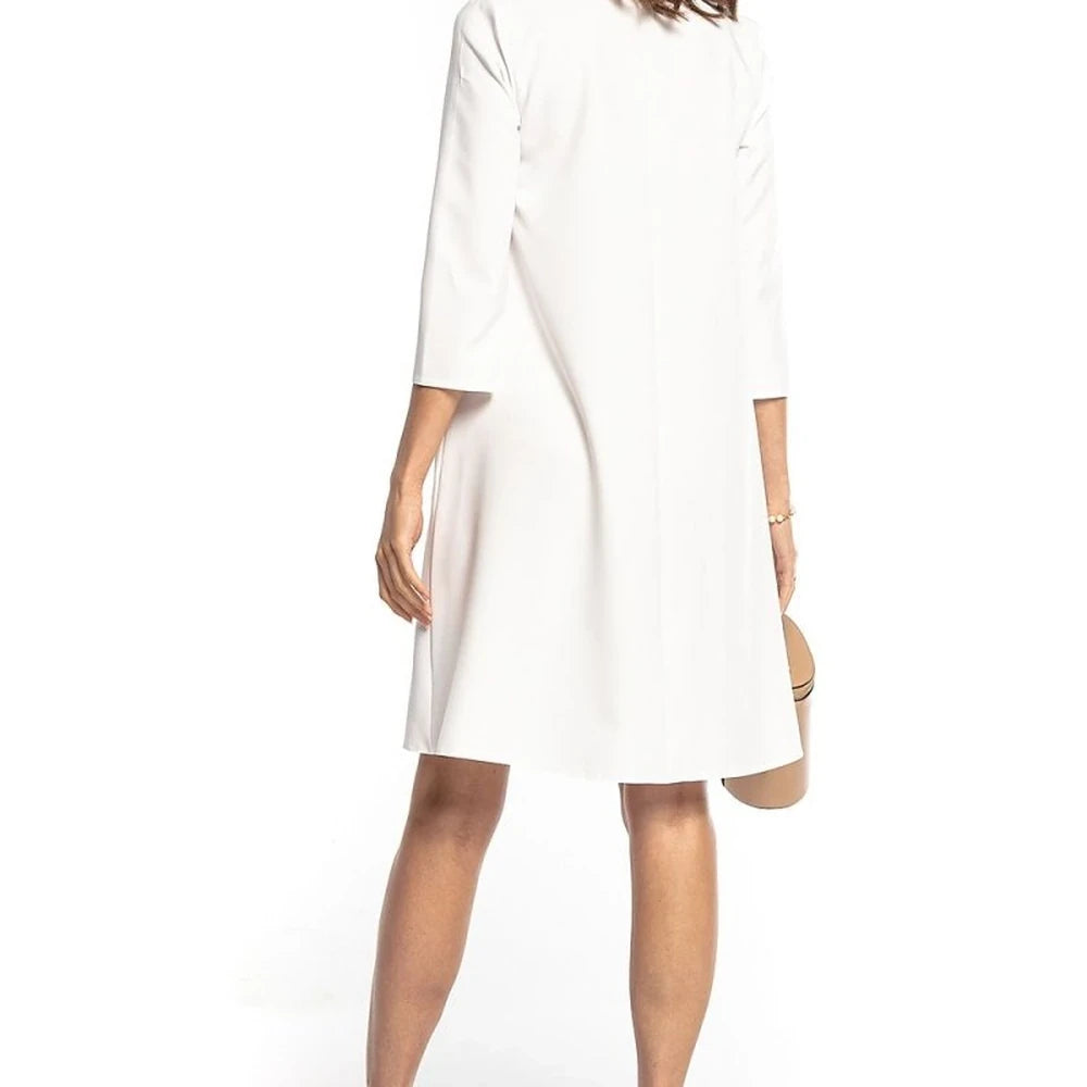 Trapeze Dress with 3/4 Sleeves & Belt