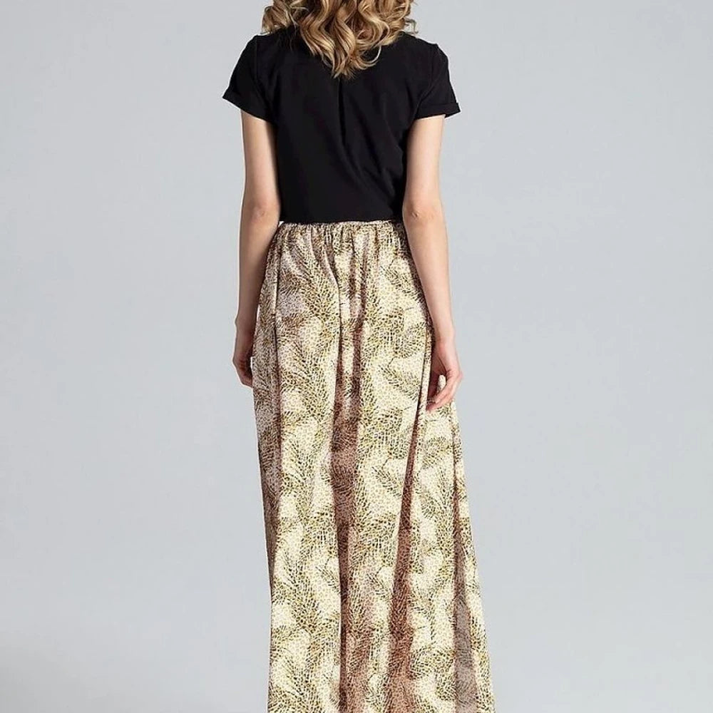 Women's Long Wide Skirt with Side Slits