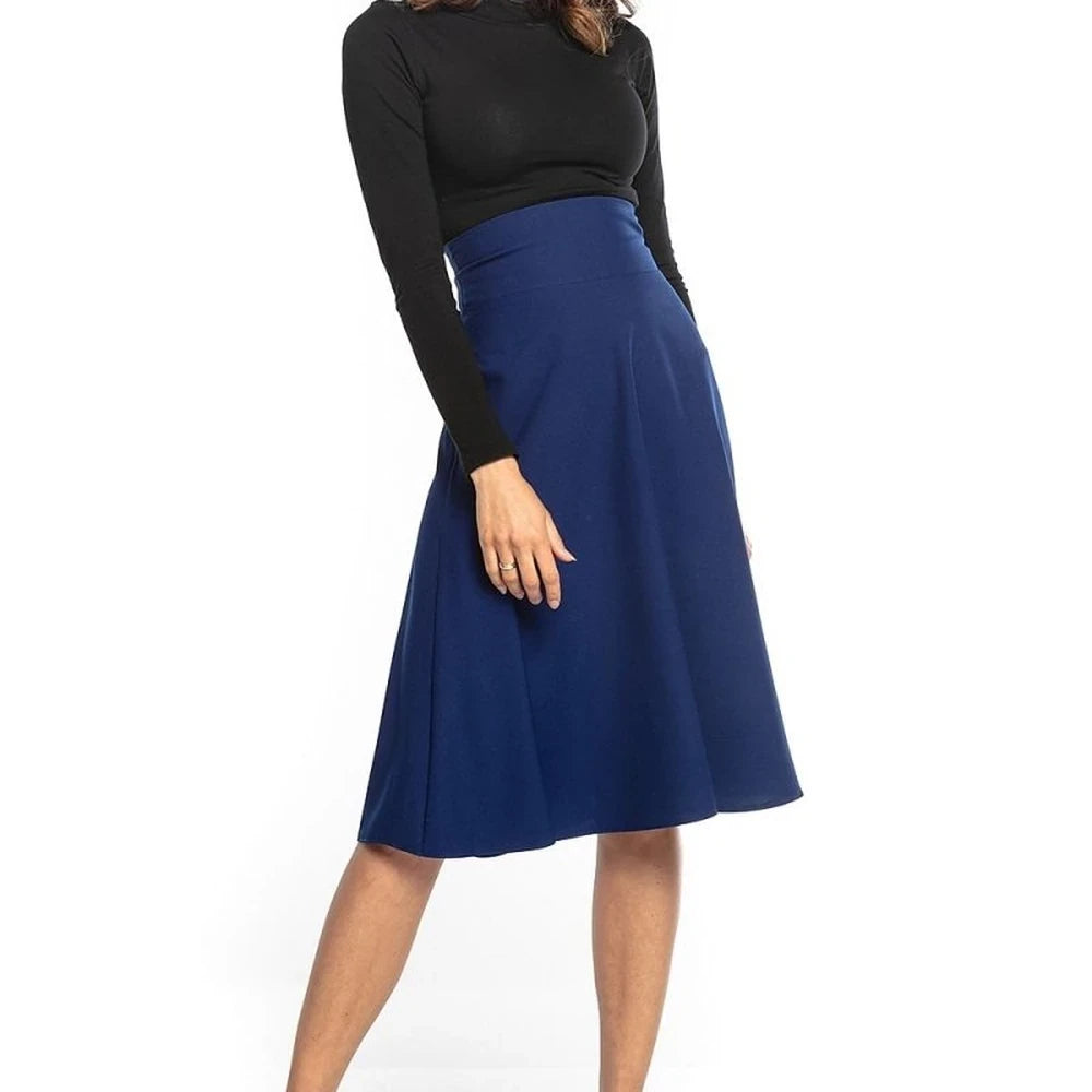 Midi Skirt High Waist Decorative Zipper