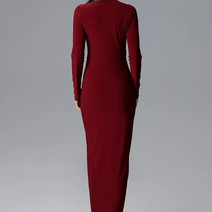 Elegant Long Sleeve Heart Neckline Dress