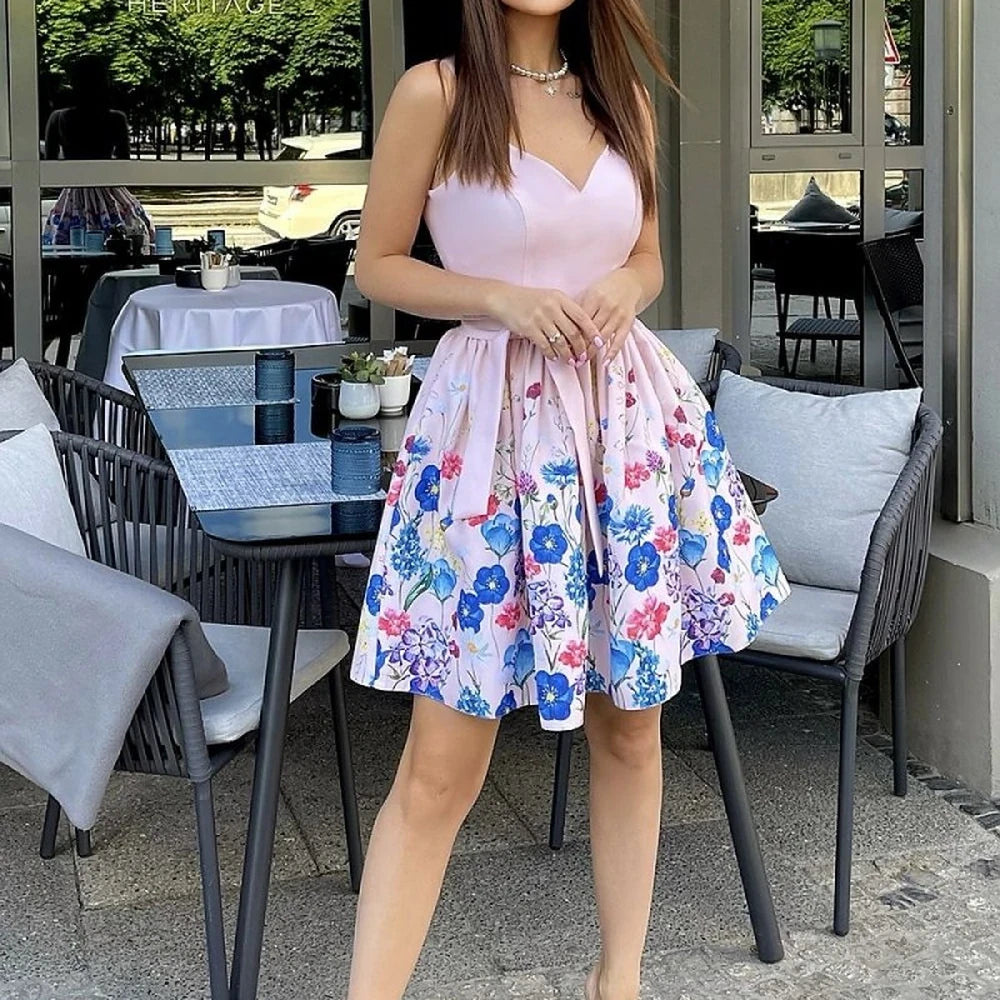 Pink Floral Cocktail Dress