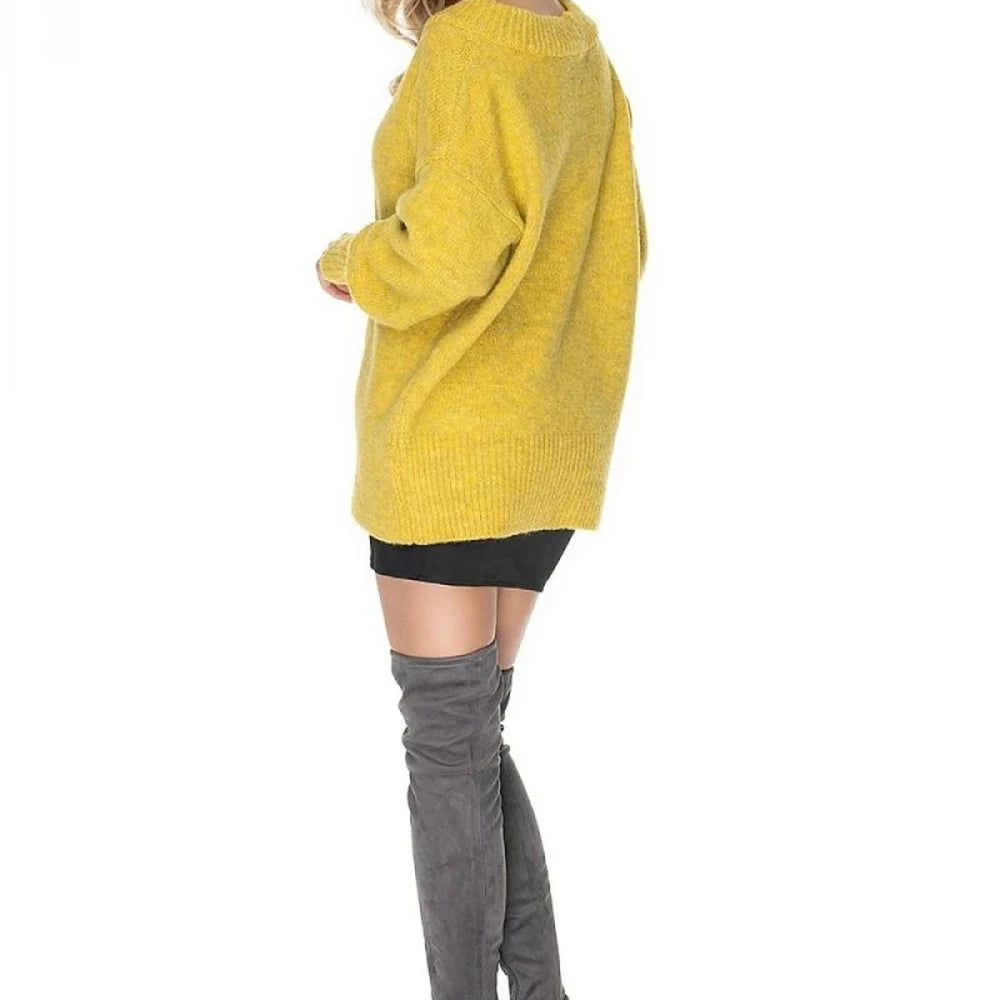 Wool Blend Boat Neck Oversize Sweater
