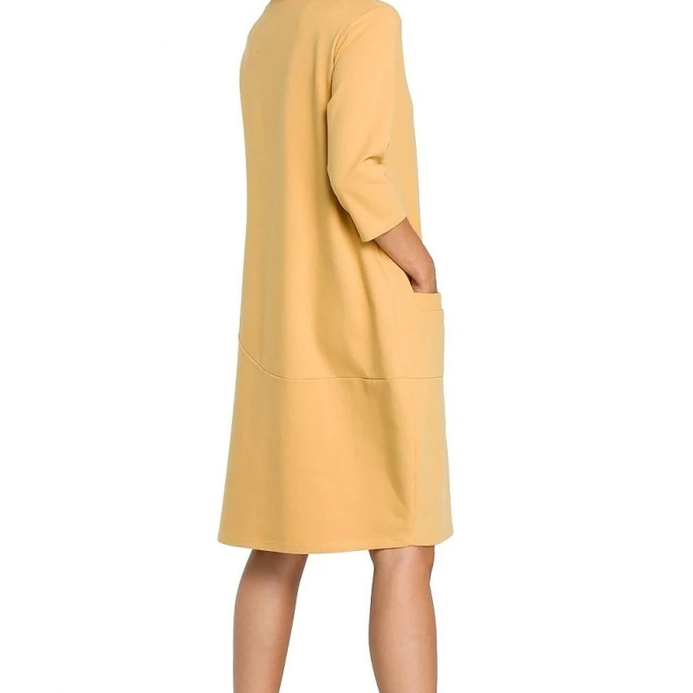 Comfortable Knit Day Dress with Pockets