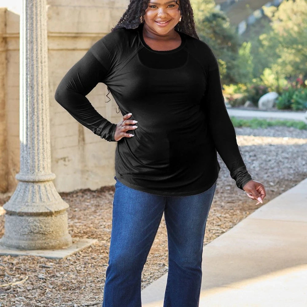 Women's Round Neck Long Sleeve Tee