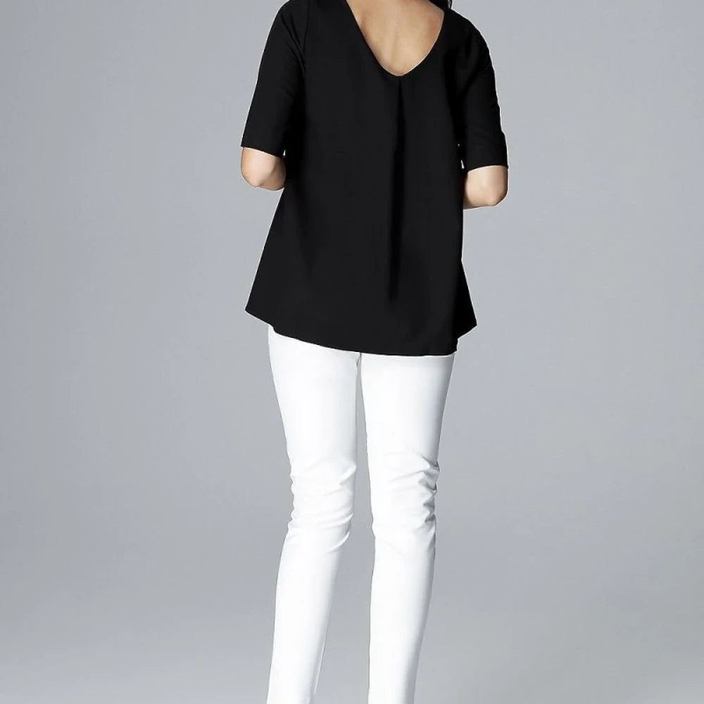 Loose Fit Blouse with Breathable Fabric