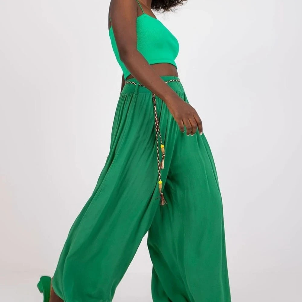 High-Waisted Wide-Leg Trousers