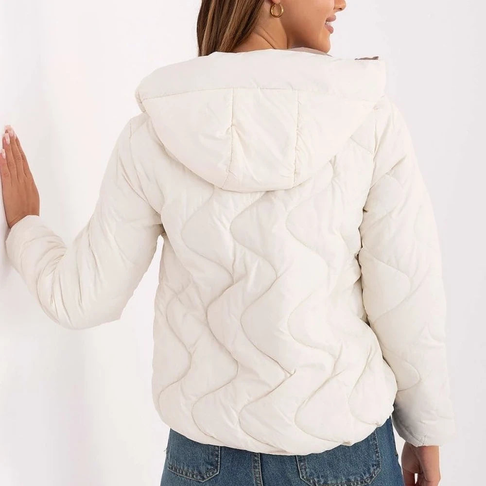 Women's Polyester Quilted Jacket with Hood