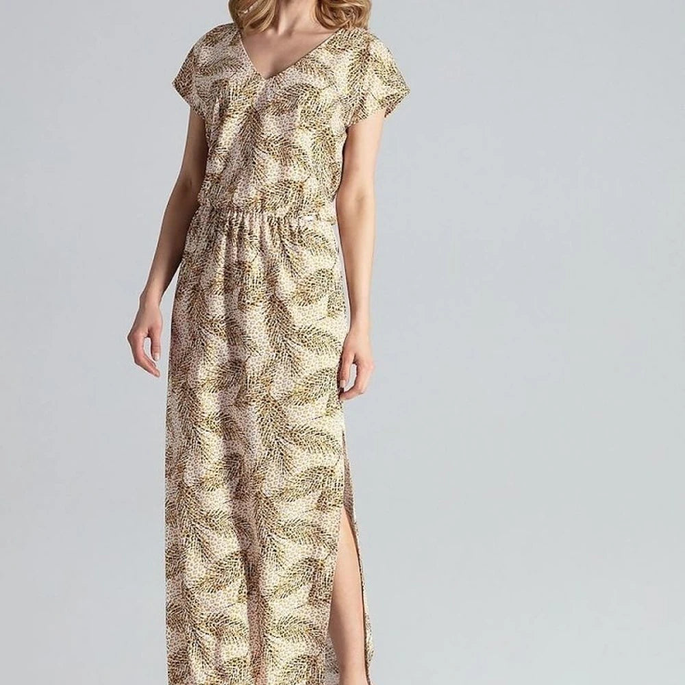 Light Maxi Dress with V-Neck