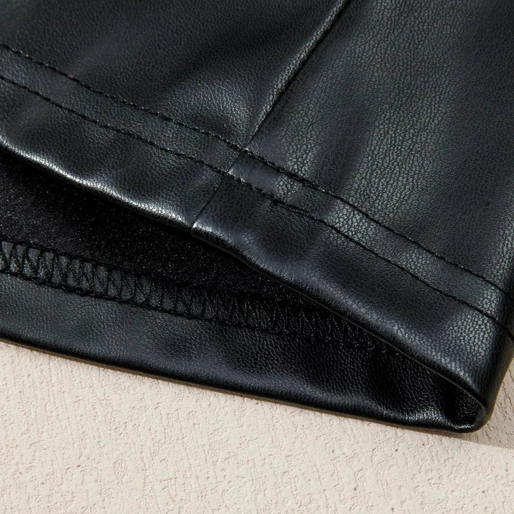 Sleeveless Faux Leather Mini Dress