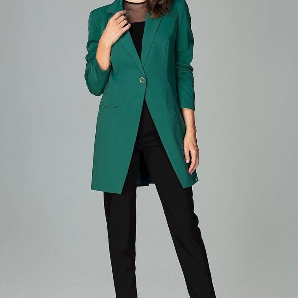 Jacket with Button Fastening and Side Pockets