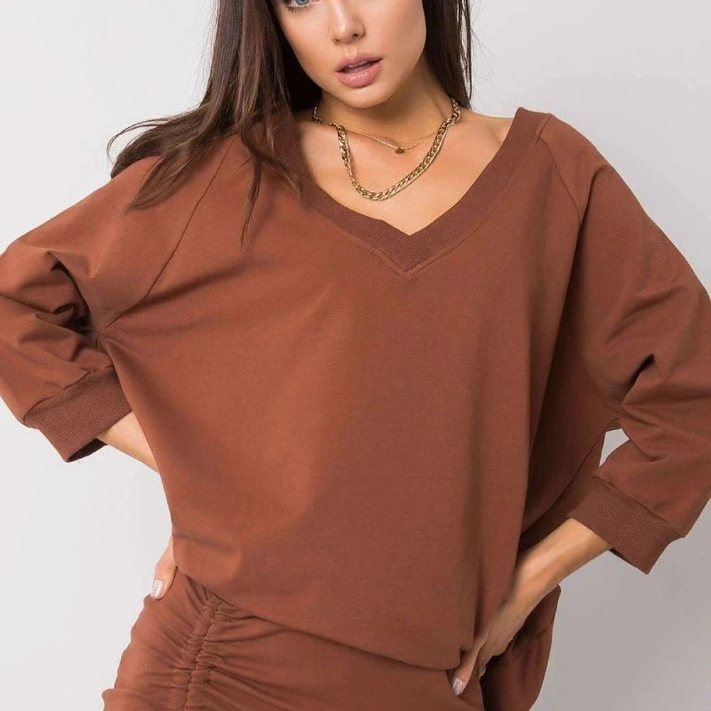 Loose Fit Sweatshirt - Cotton Spandex Blend