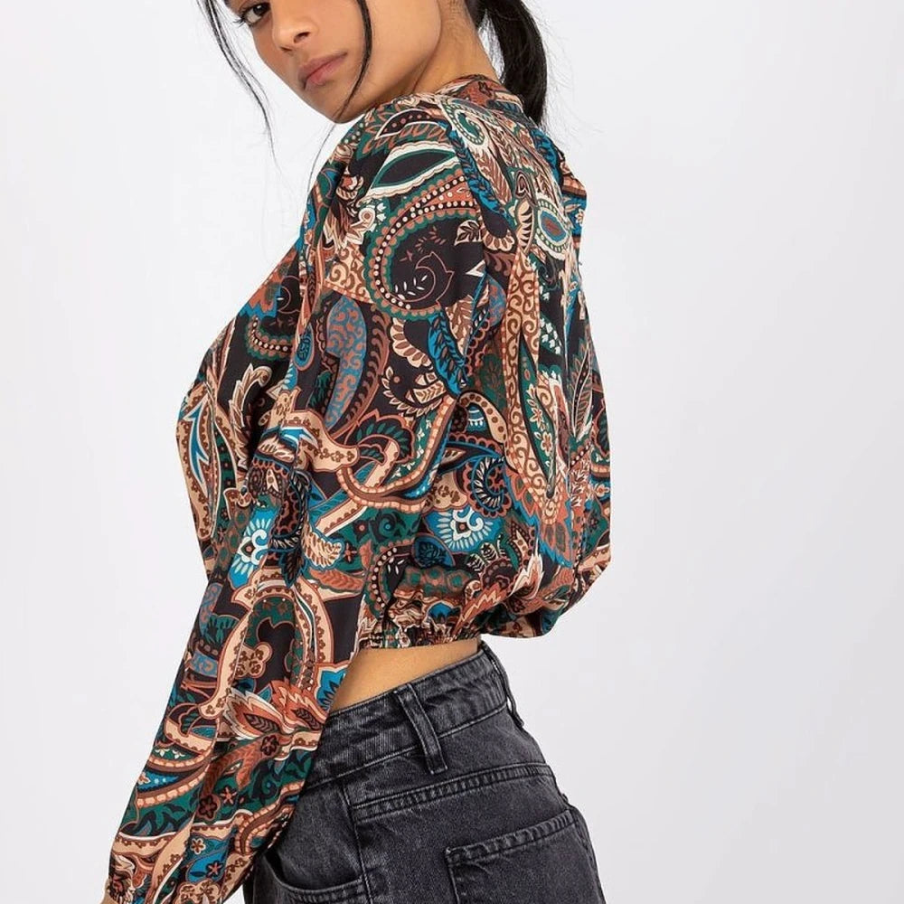 Short Stand-Up Collar Blouse