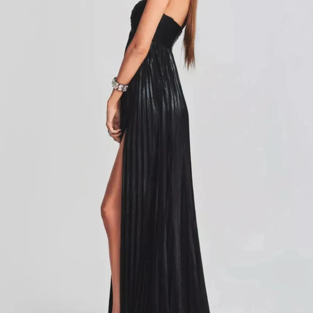 Sweetheart Neck Tube Maxi Dress with Split