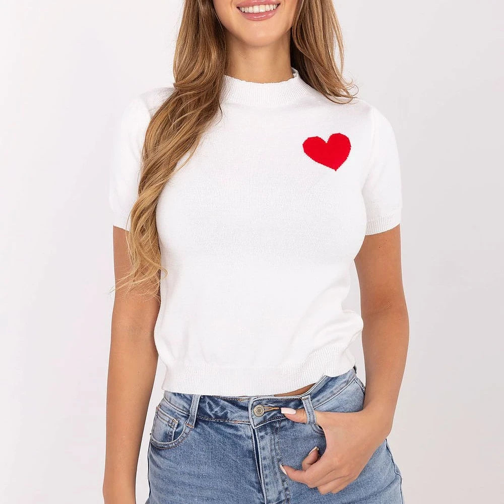 Round Neck Short Sleeve Sweater