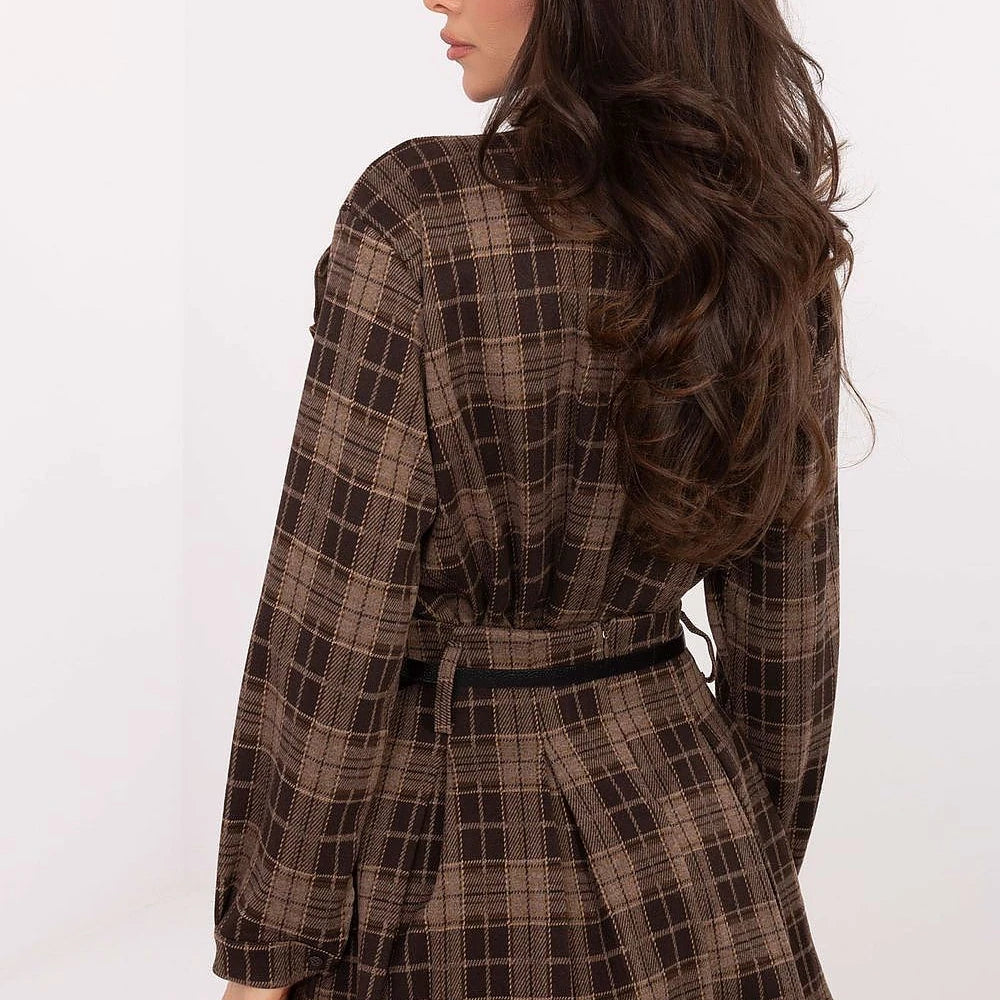 Checkered Mini Skirt with Flounces