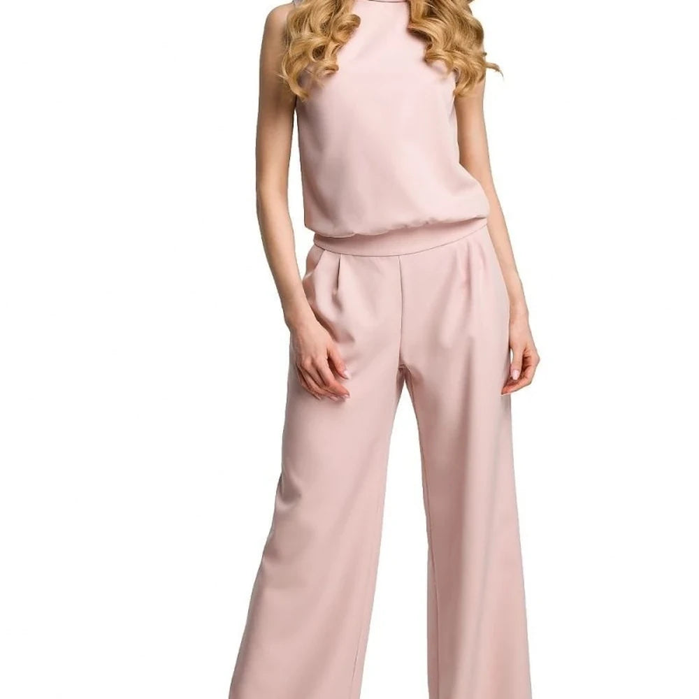 Women's Elegant Pant Suit with Slit Back