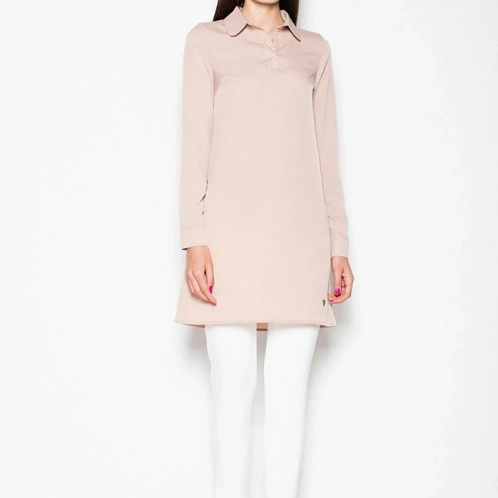 Long Sleeve Knit Blouse with Button Neck