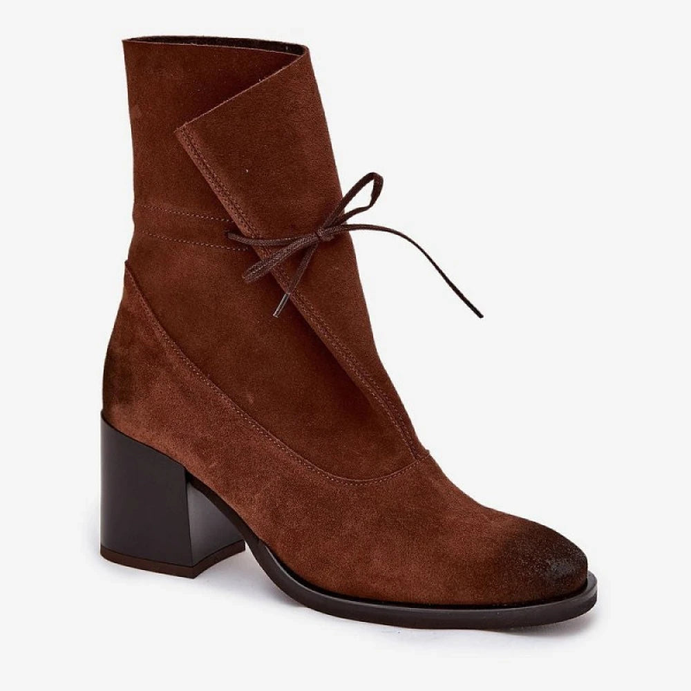 Women's Suede Ankle Boots with Heel