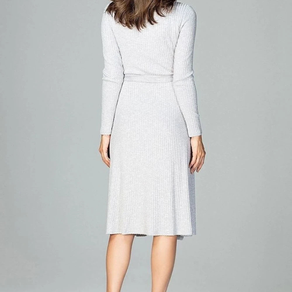 Knit Long Sleeve Knee-Length Day Dress
