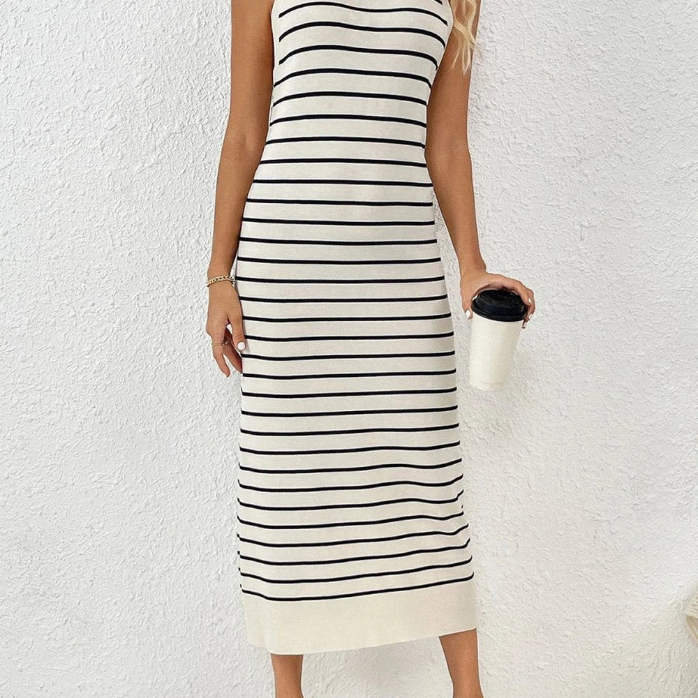 Round Neck Midi Knit Dress