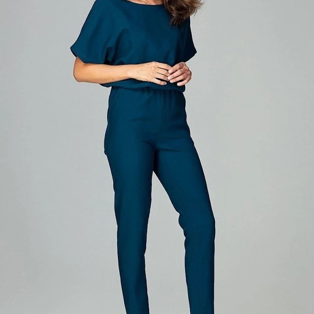 Classic Kimono Sleeve Jumpsuit with Pockets