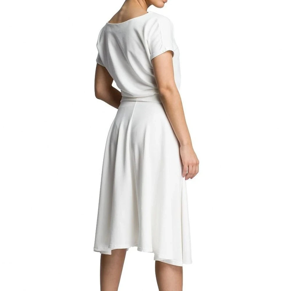 Knee-Length Flared Belted Dress