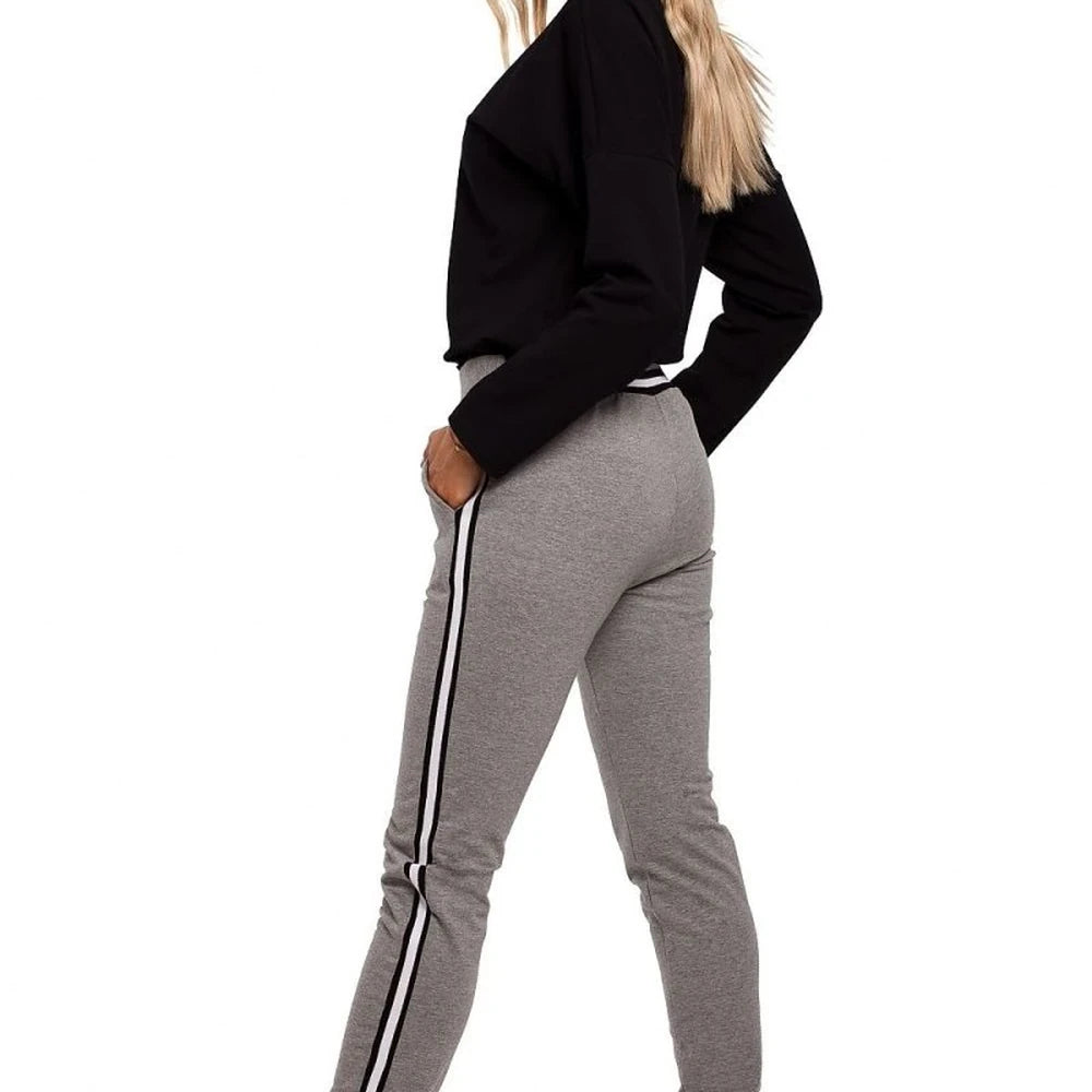 Women's Two-Tone Ribbed Jogger Pants